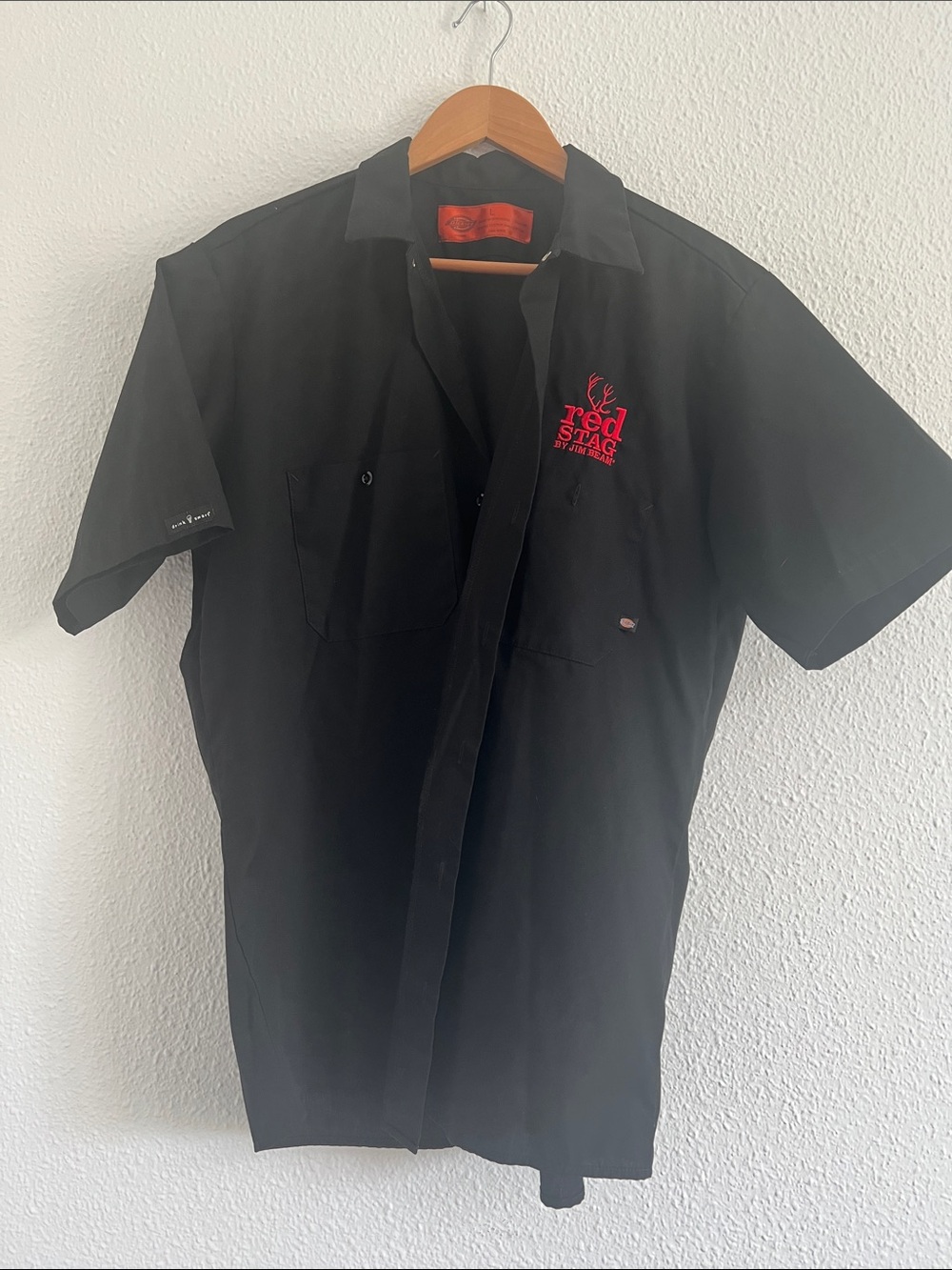 Dickies “Red Stag by Jim Beam” Black Short-Sleeve Work Shirt